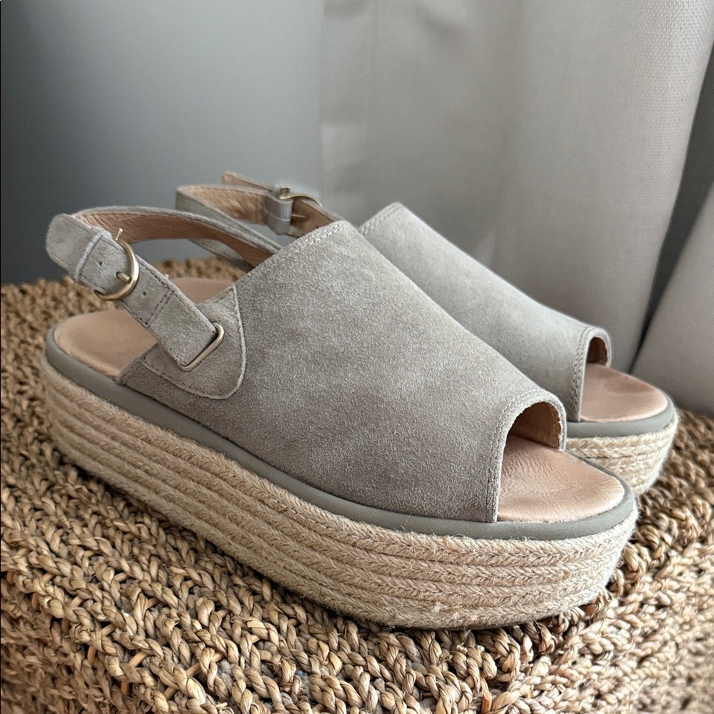 Sperry Gray Espadrille Shoes with Suede Upper